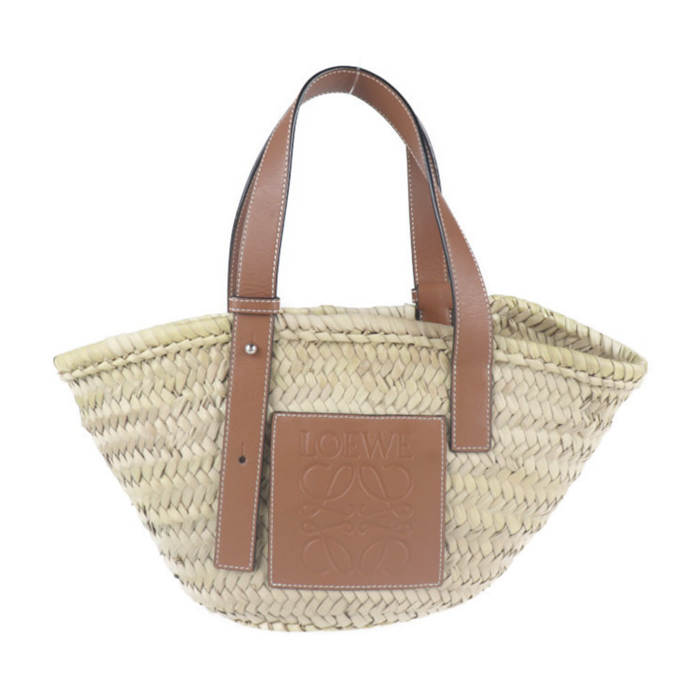 Loewe Leaf Natural Basket Palm Brown Bag - Picture 2 of 9